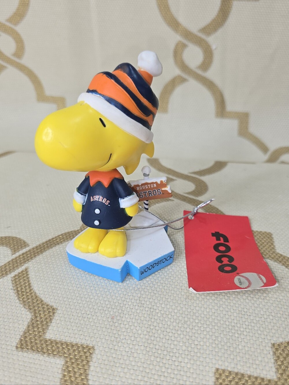 Woodstock Houston Astros Peanuts Mini Bighead Bobblehead MLB Baseball By Foco